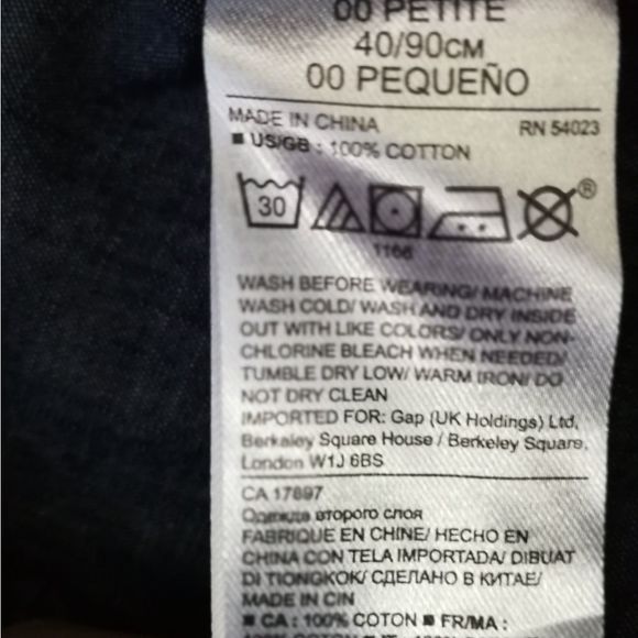 3/30$ BANANA REPUBLIC Blue Chambray Cotton Business Casual Peplum Top Size 00 - Picture 7 of 8